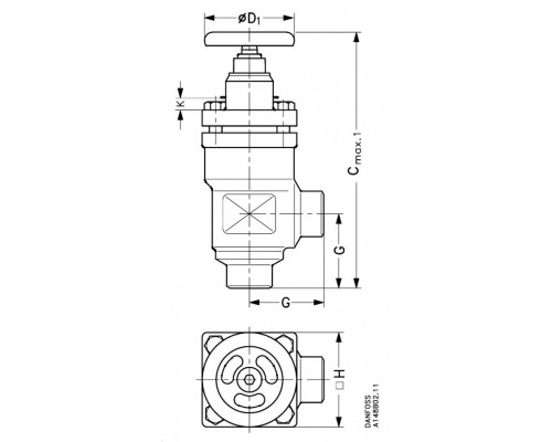 SVA-L 32 D ANG H-WHEEL Запорный клапан - 148B5540